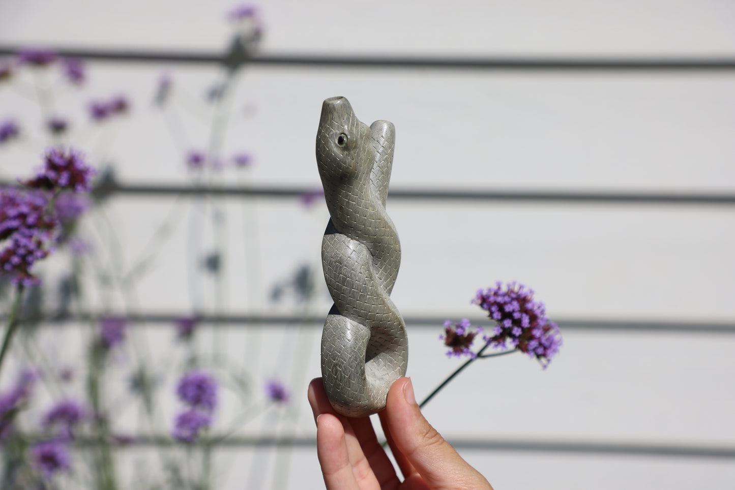 Wooden Kuripe Serpent Self Applicator