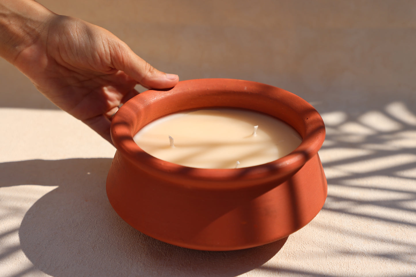 Handmade Terracotta 3 Wick candle