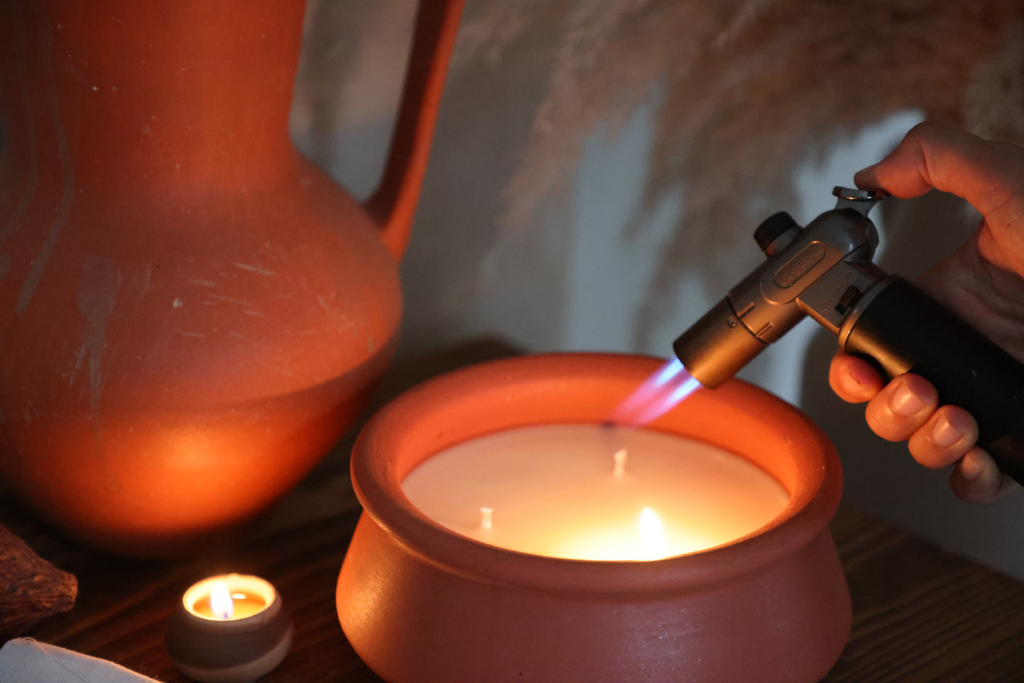 Handmade Terracotta 3 Wick candle