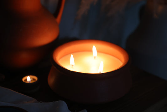 Handmade Terracotta 3 Wick candle