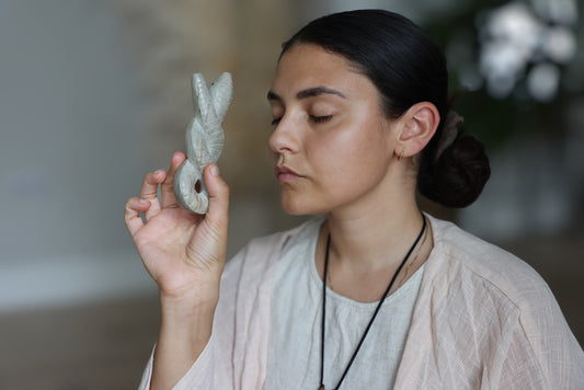 Wooden Kuripe Serpent Self Applicator